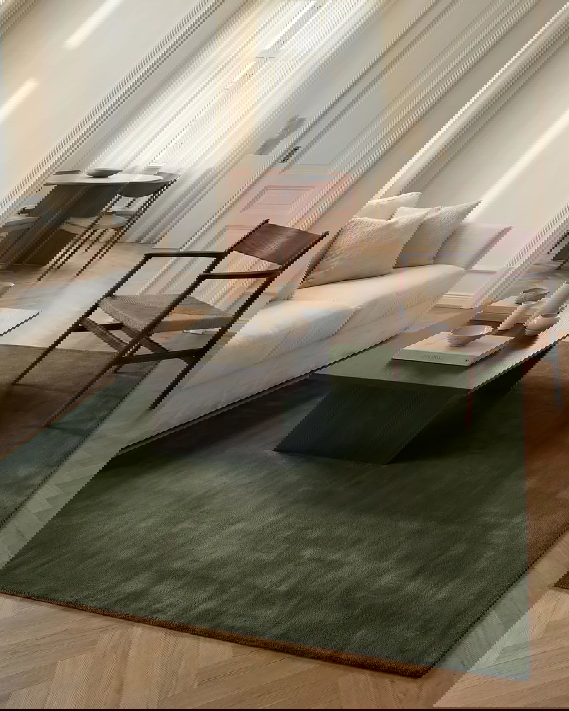 Solid vloerkleed forest green