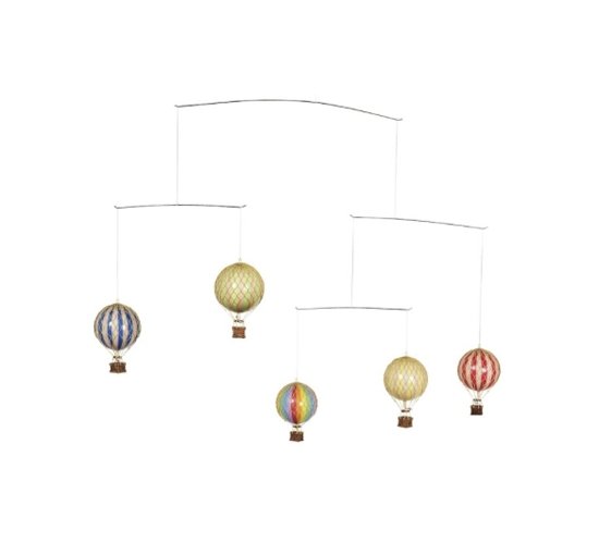 Primary - Hot Air Balloons Flying Skies Mobile, Pastel