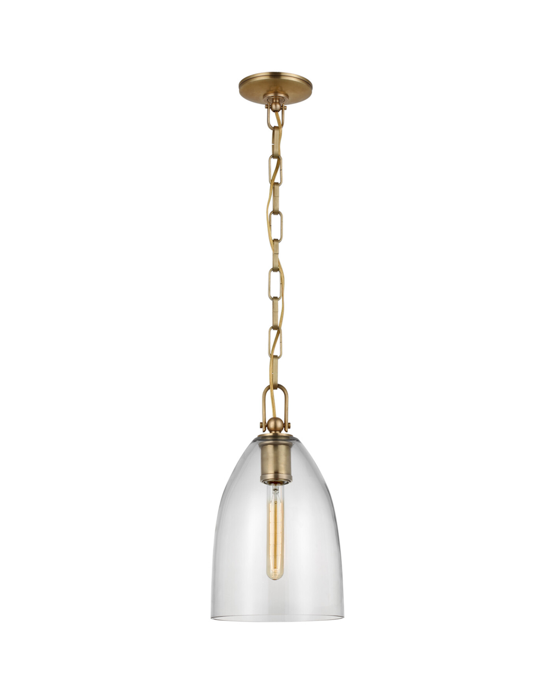 Andros Pendant Antique Brass/Clear Medium
