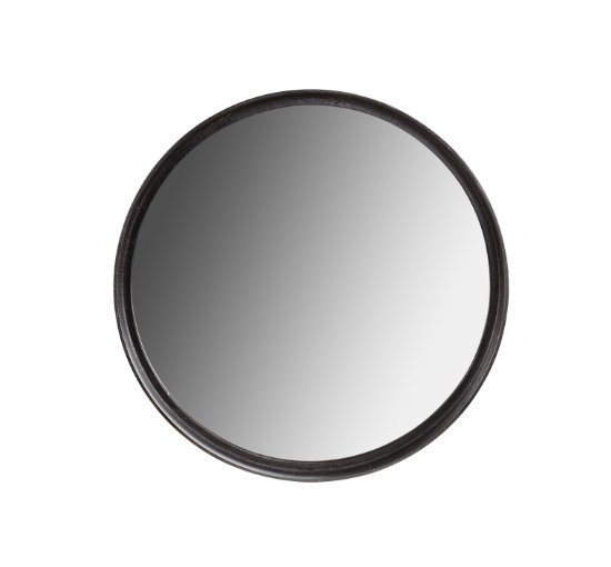 Dino spegel svart rund