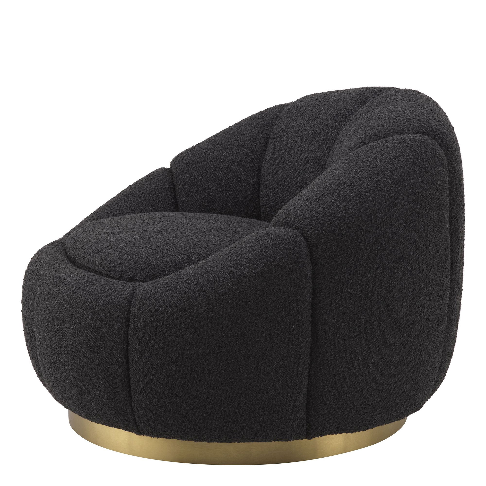 Inger Swivel Chair Bouclé Black