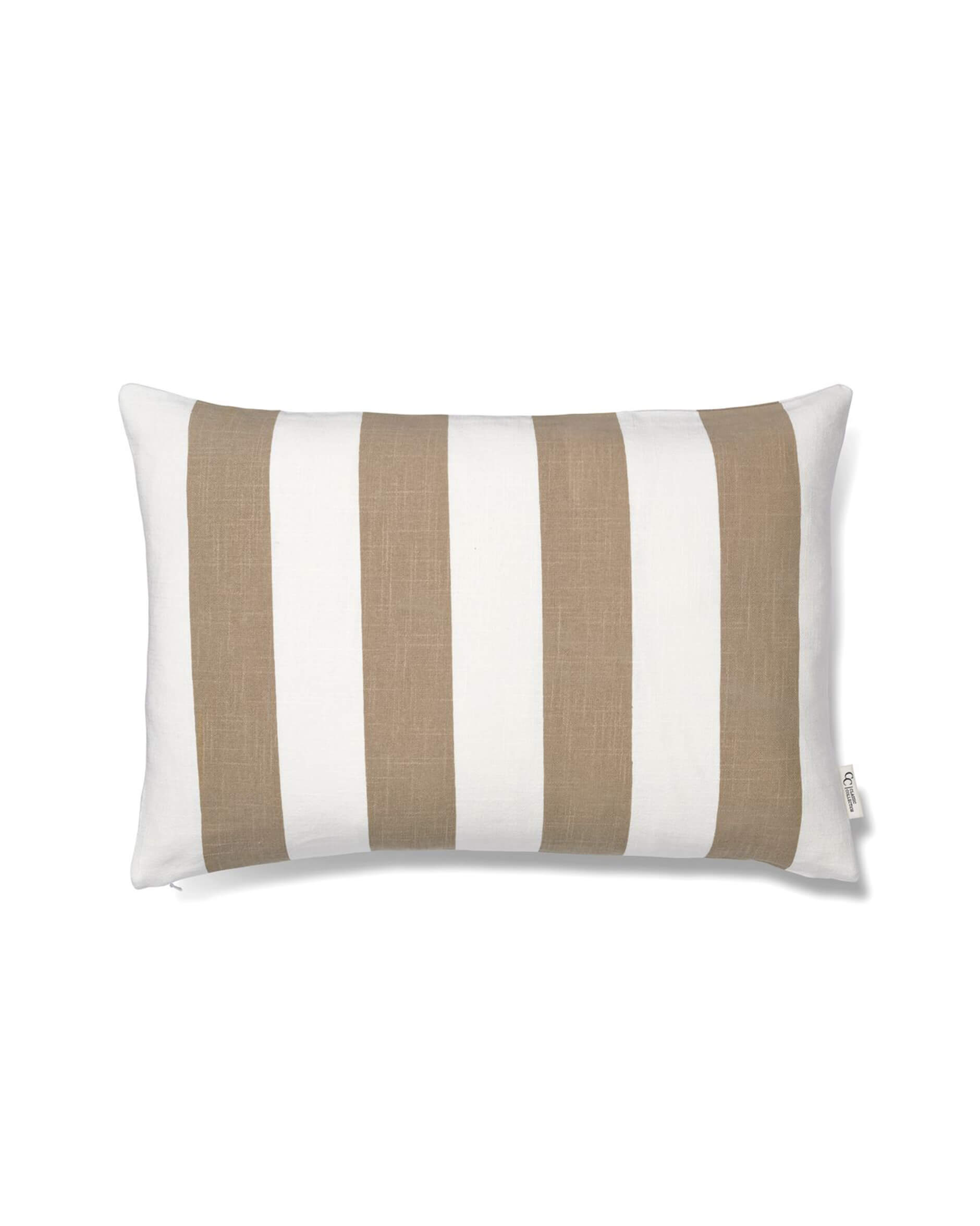 Striped kuddfodral beige
