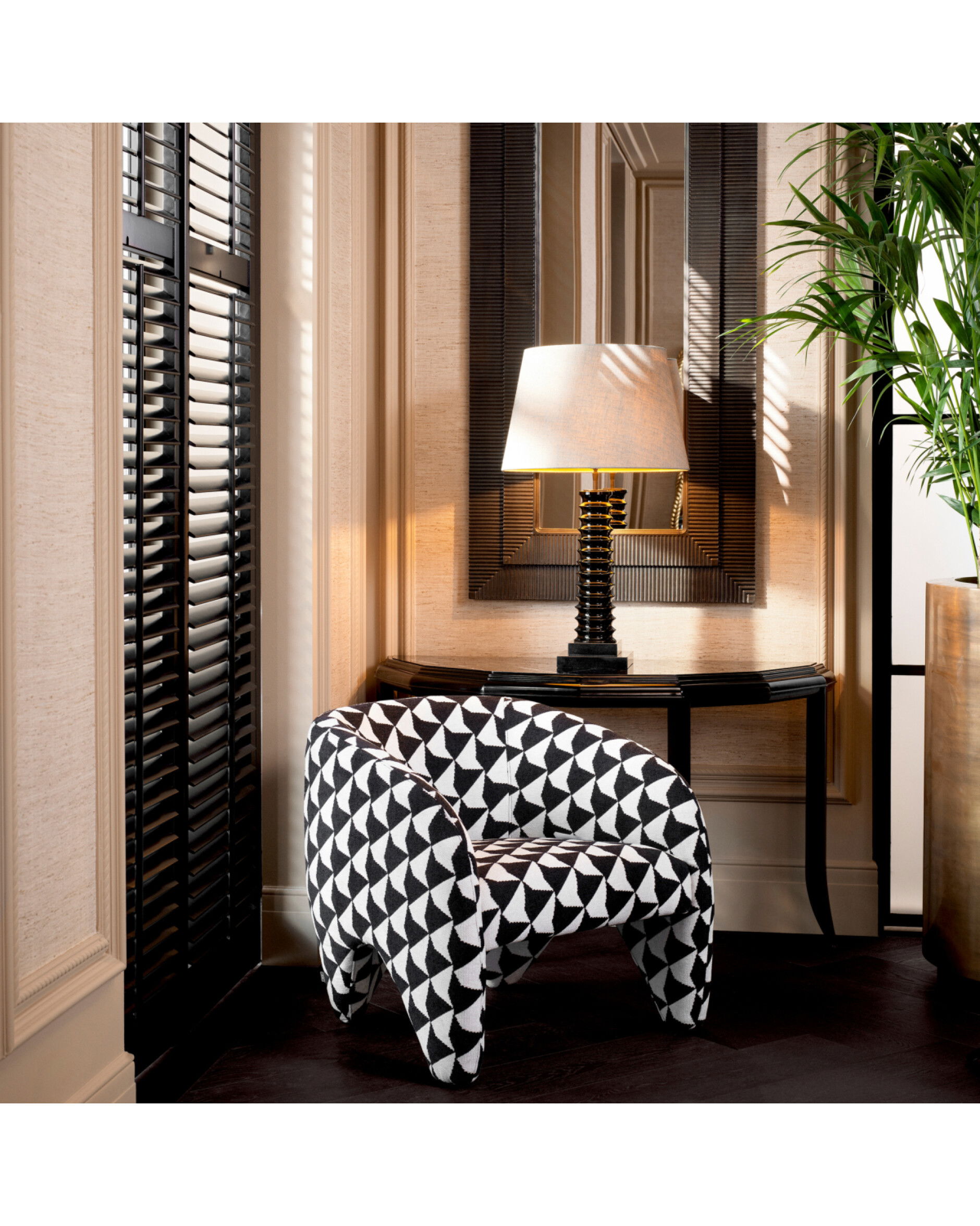 Toledo fåtölj zenith black and white