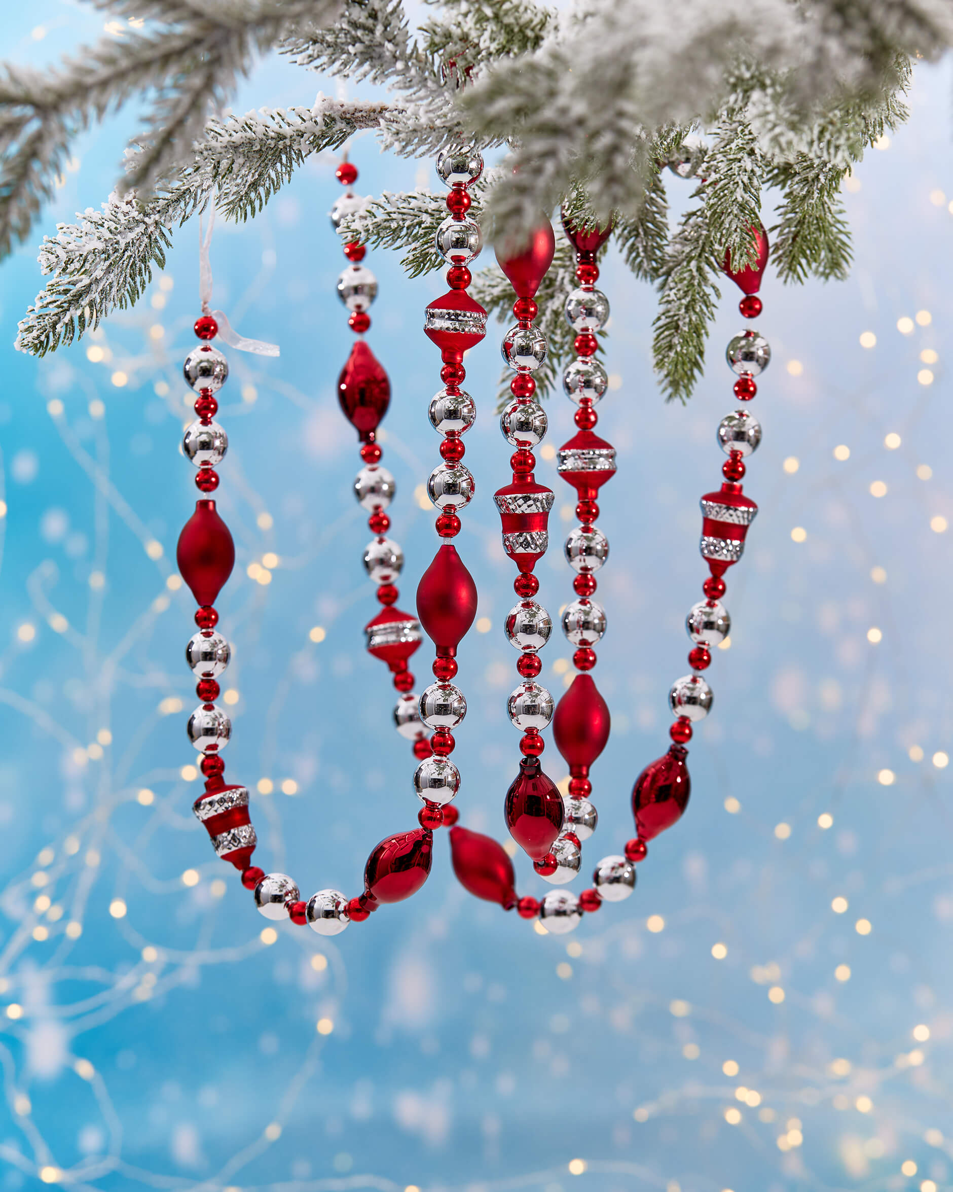 Christmas garland red and silver Outlet