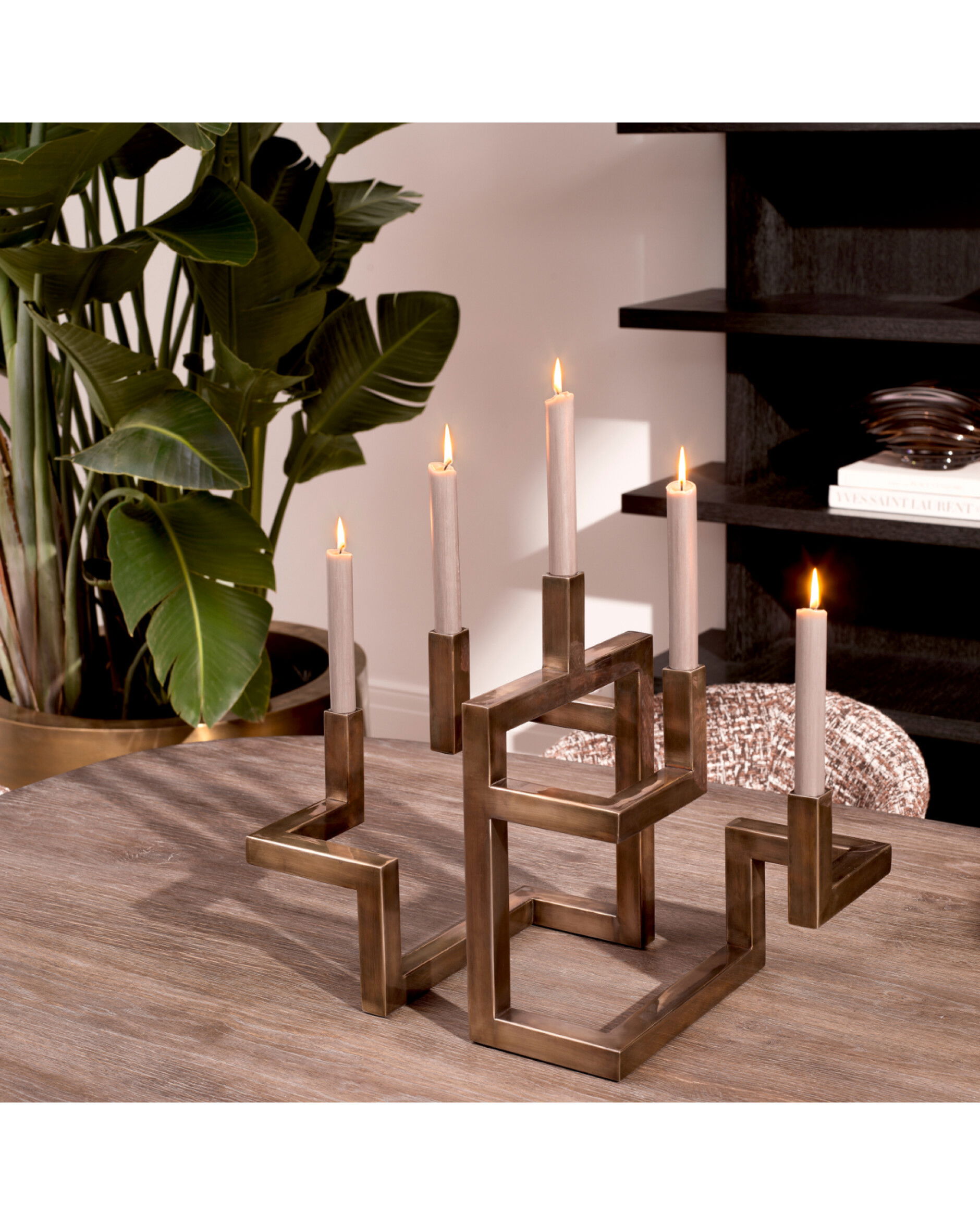 Skyline Candle Holder Vintage Brass