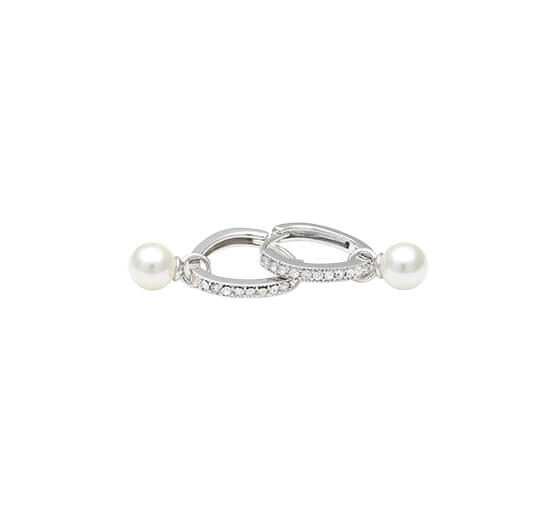 Petite Kennedy hoops korvakorut ivory pearl