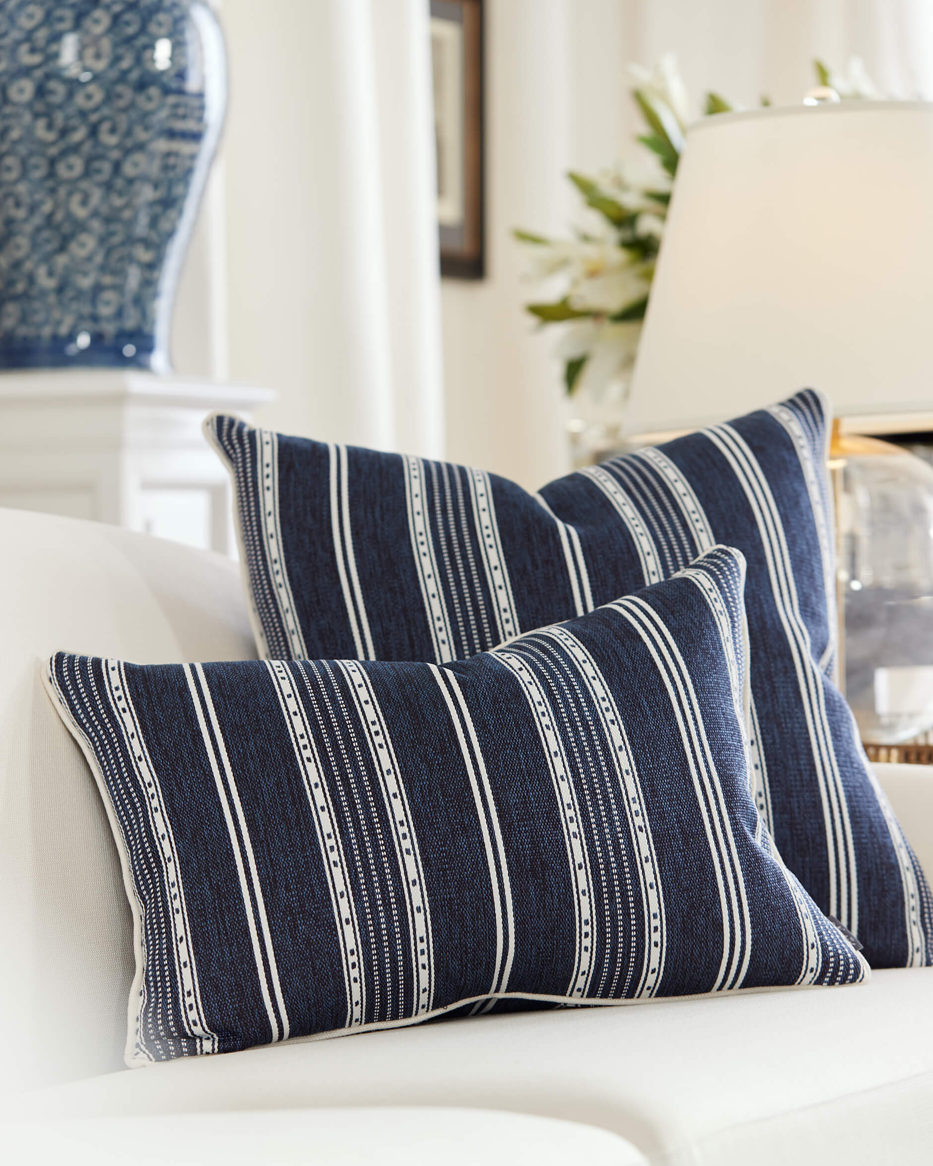 Ensenada Stripe kuddfodral indigo