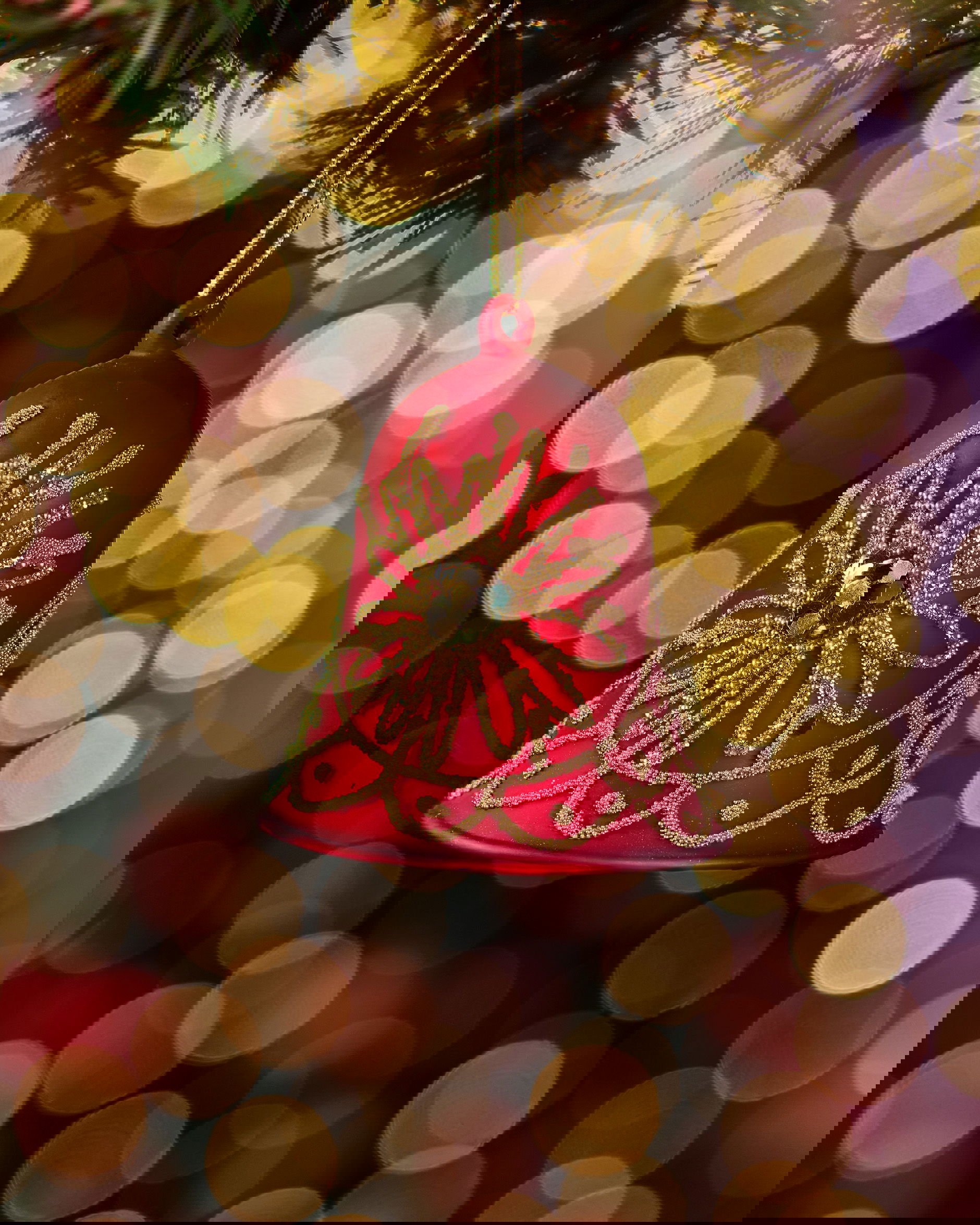 Eloise klok kerstboomdecoratie rood/goud