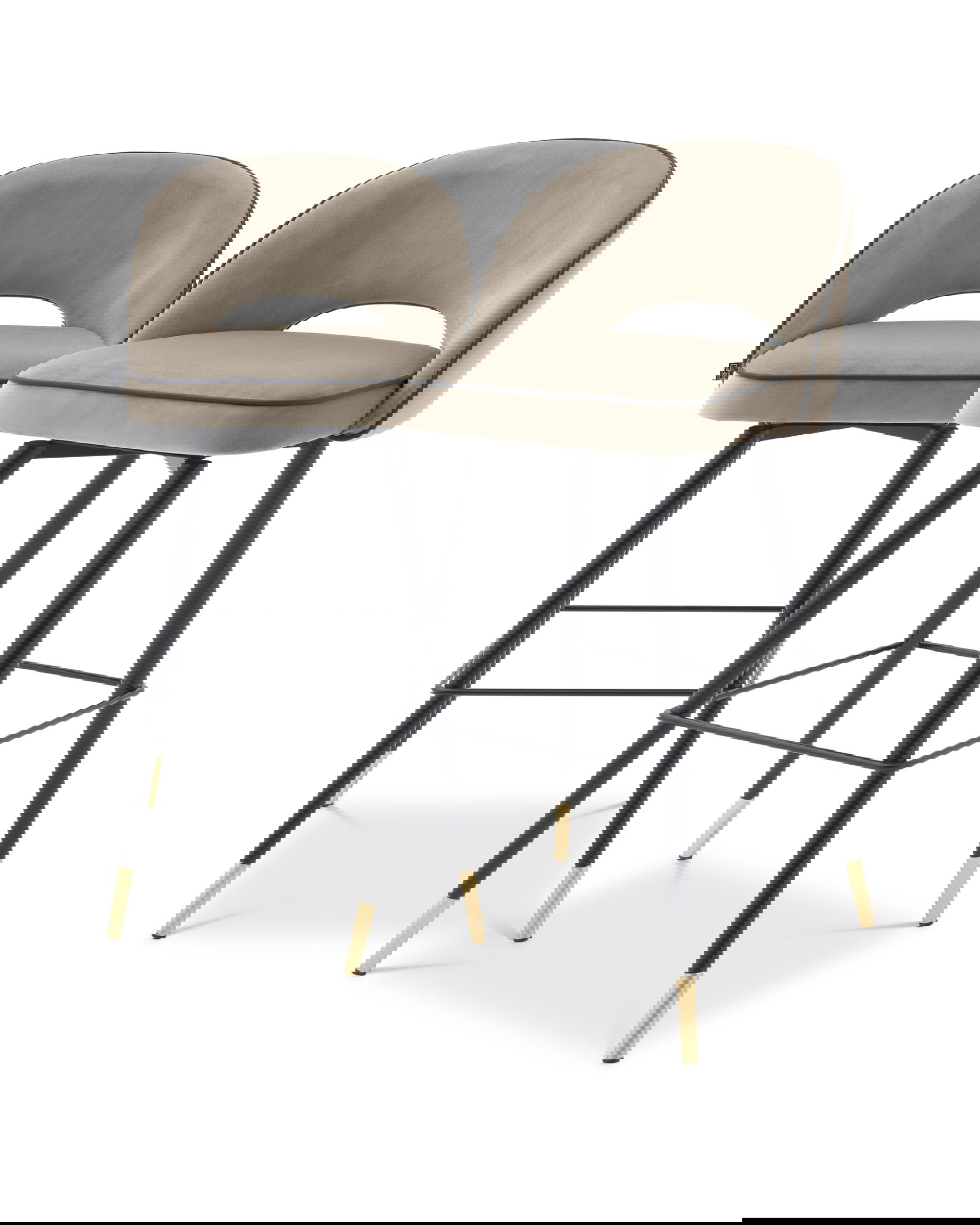 Cliff barstolar savona greige velvet 2-set