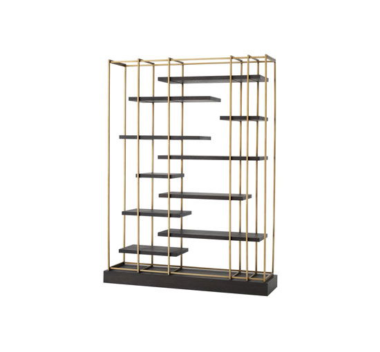 Brass - Shelf Cabinet Ward Charcoal Gray