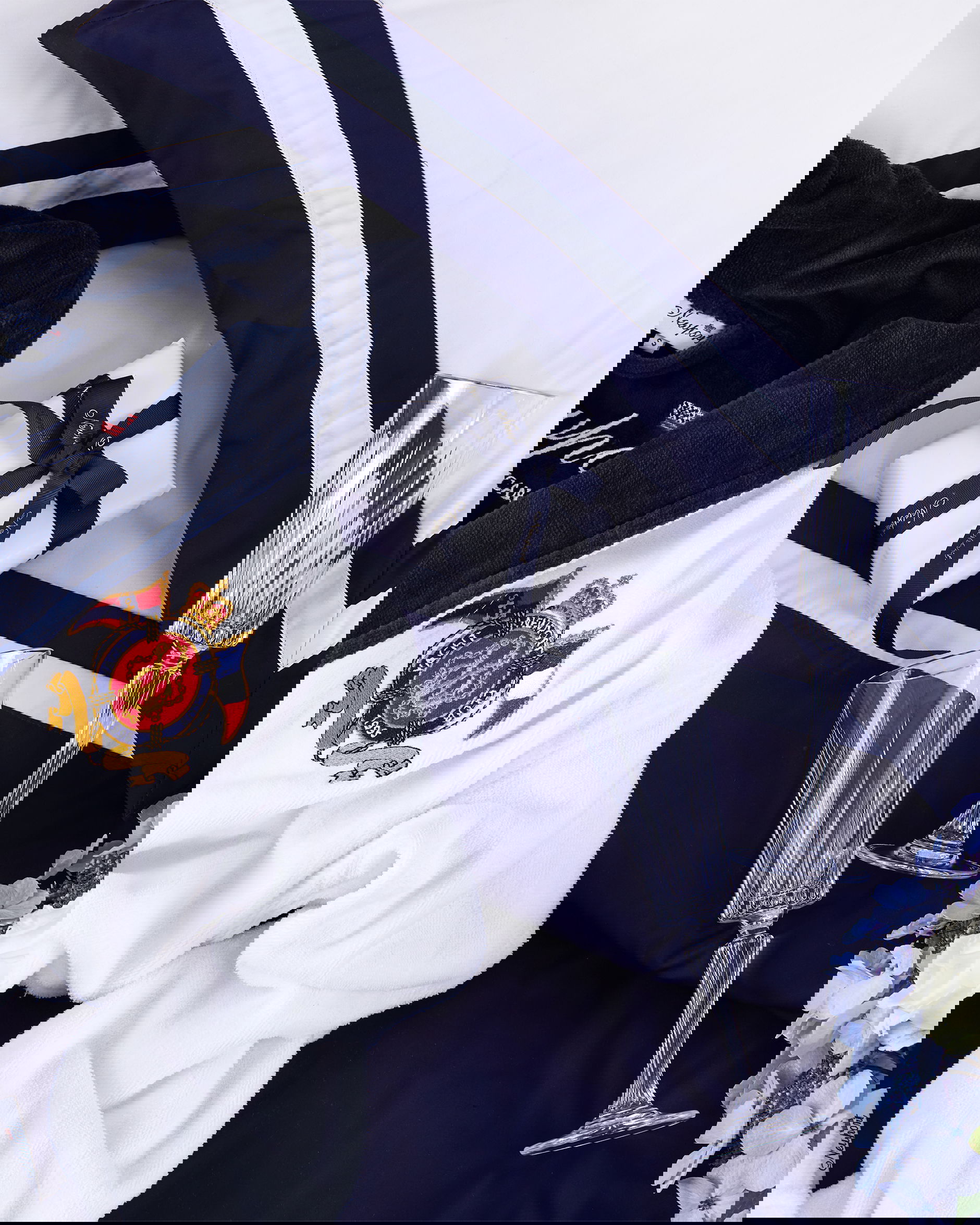 Belgravia påslakan vit/blå