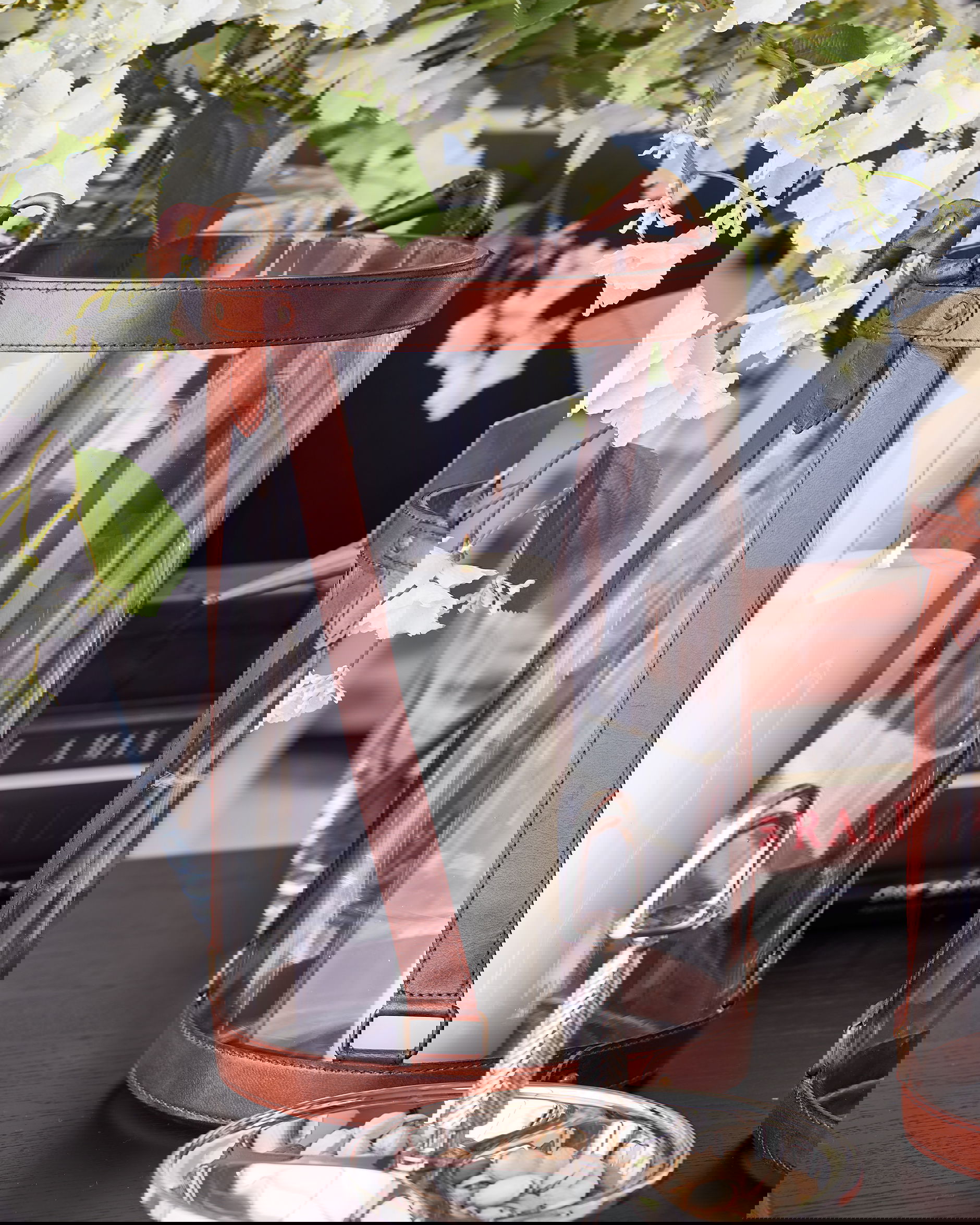 Kensington glaslykta läder