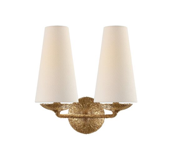 Gilded Plaster - Fontaine Double Sconce Plaster