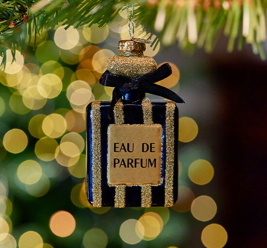 Blauw - Donna parfumflesje kerstboomdecoratie zwart