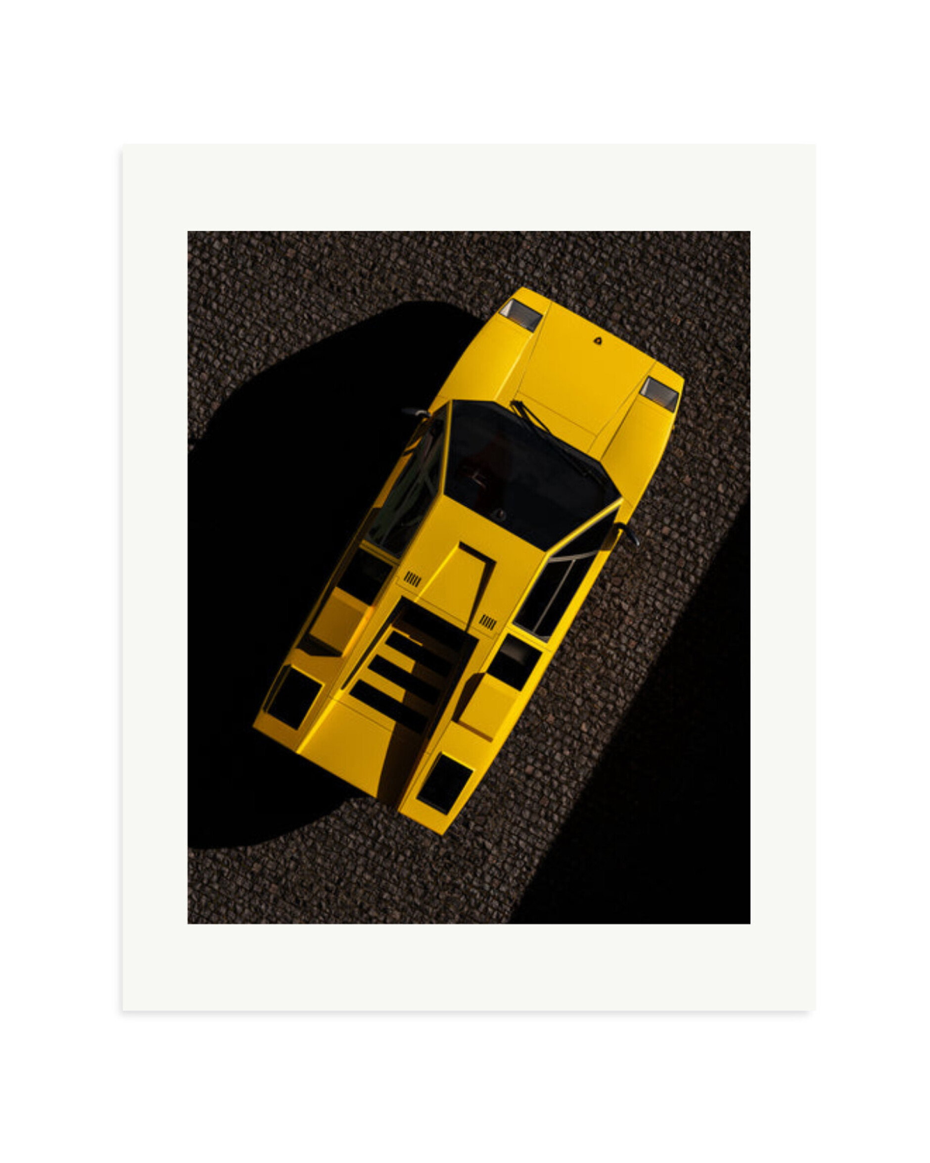 Birdseye View Lamborghini Countach Print Only / Medium