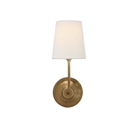null - Vendome Single Sconce Polished Nickel/Linen