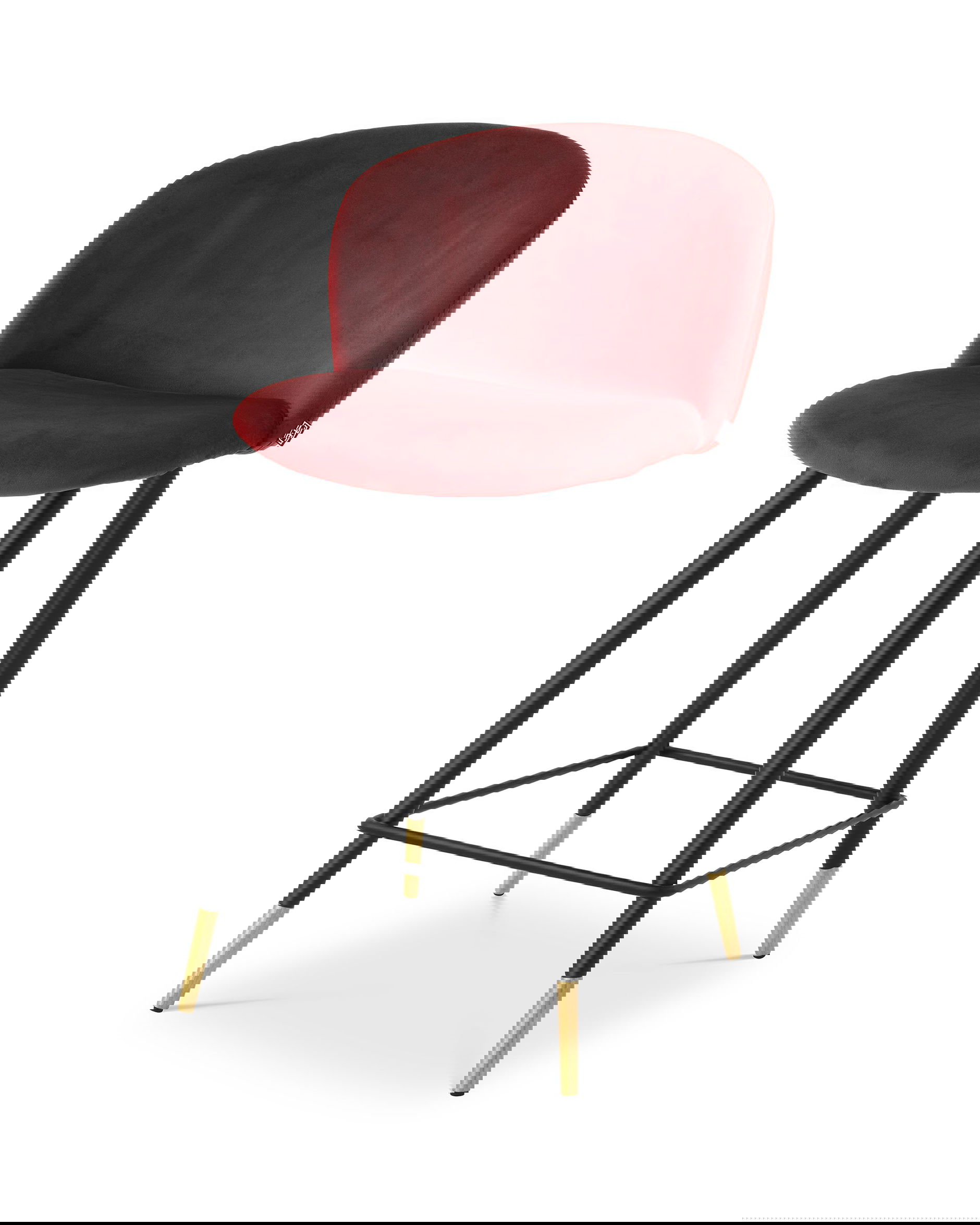 Volante Counter Stool Roche Bordeaux Velvet