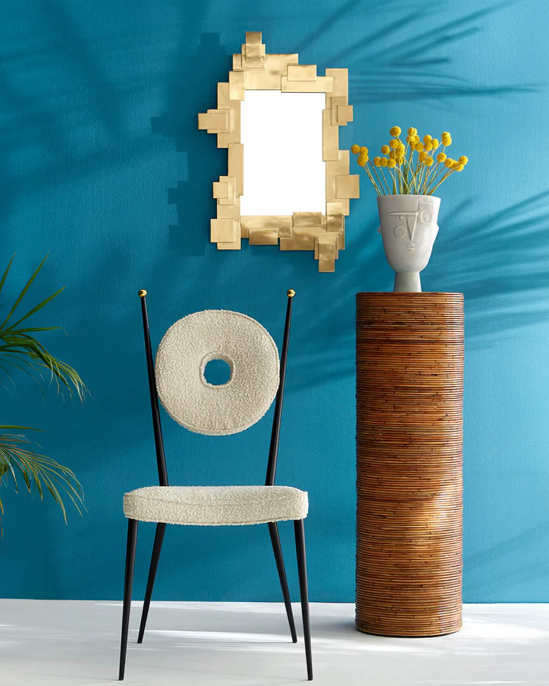 Puzzle spegel mässing