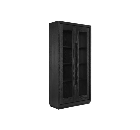 Black - Hunter glass cabinet black