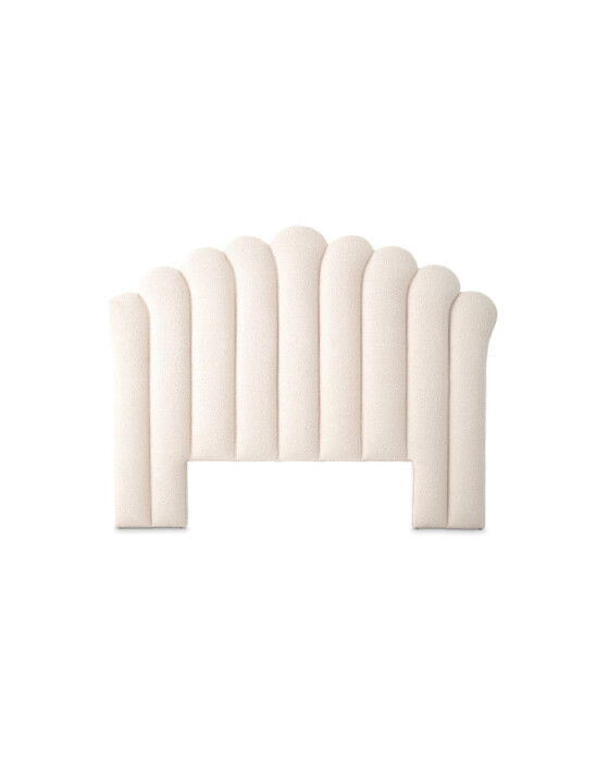 trapezium sänggavel bouclé cream