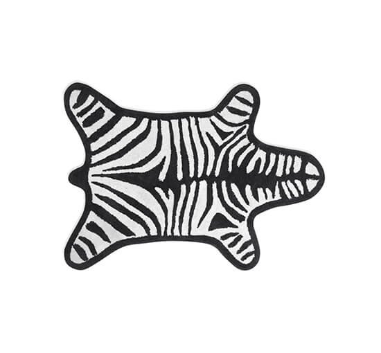 Zebra baderomsmatte svart/hvit