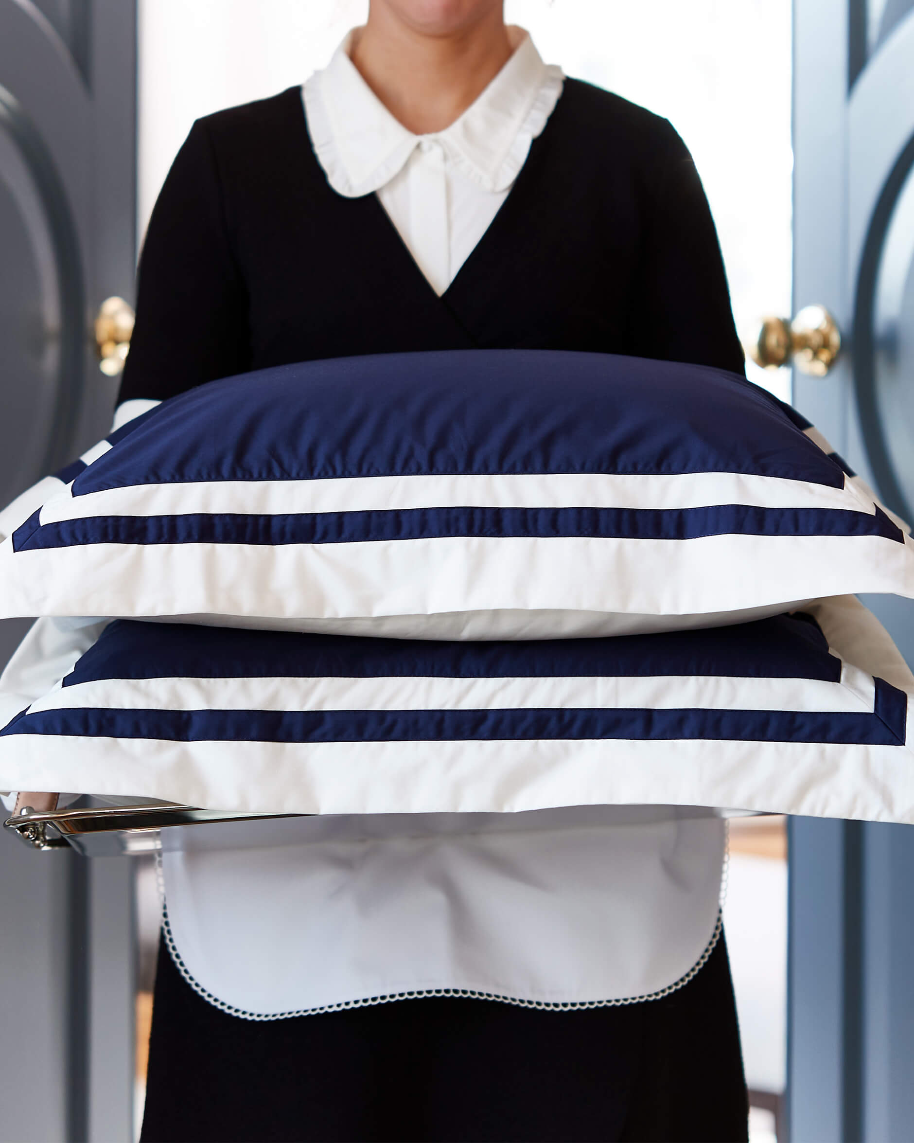 Belgravia örngott blå/vit