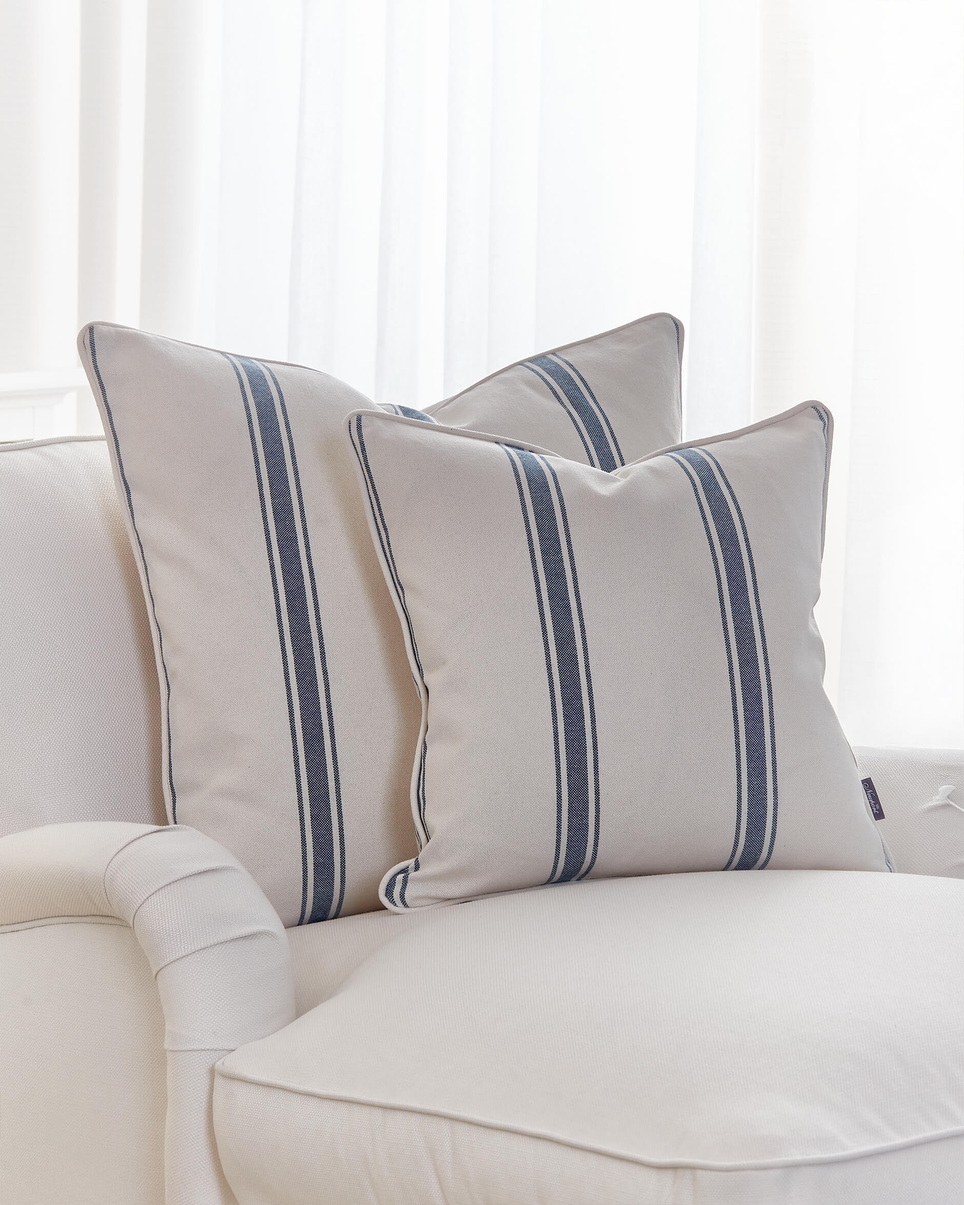 Shannon kuddfodral blå/vit