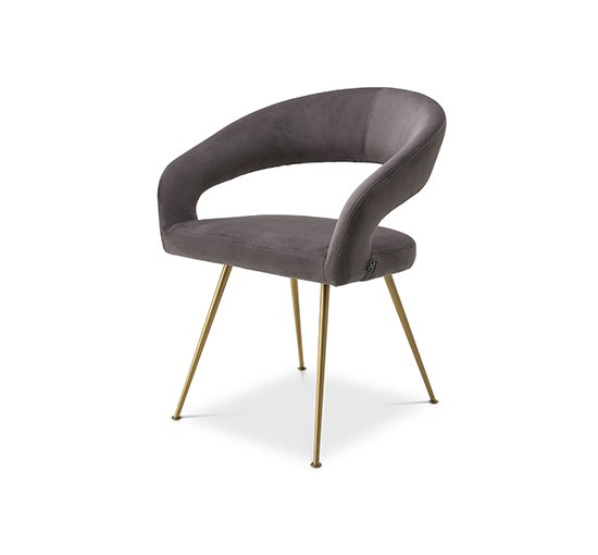 Savona grey velvet - Bravo dining chair velvet savona greige