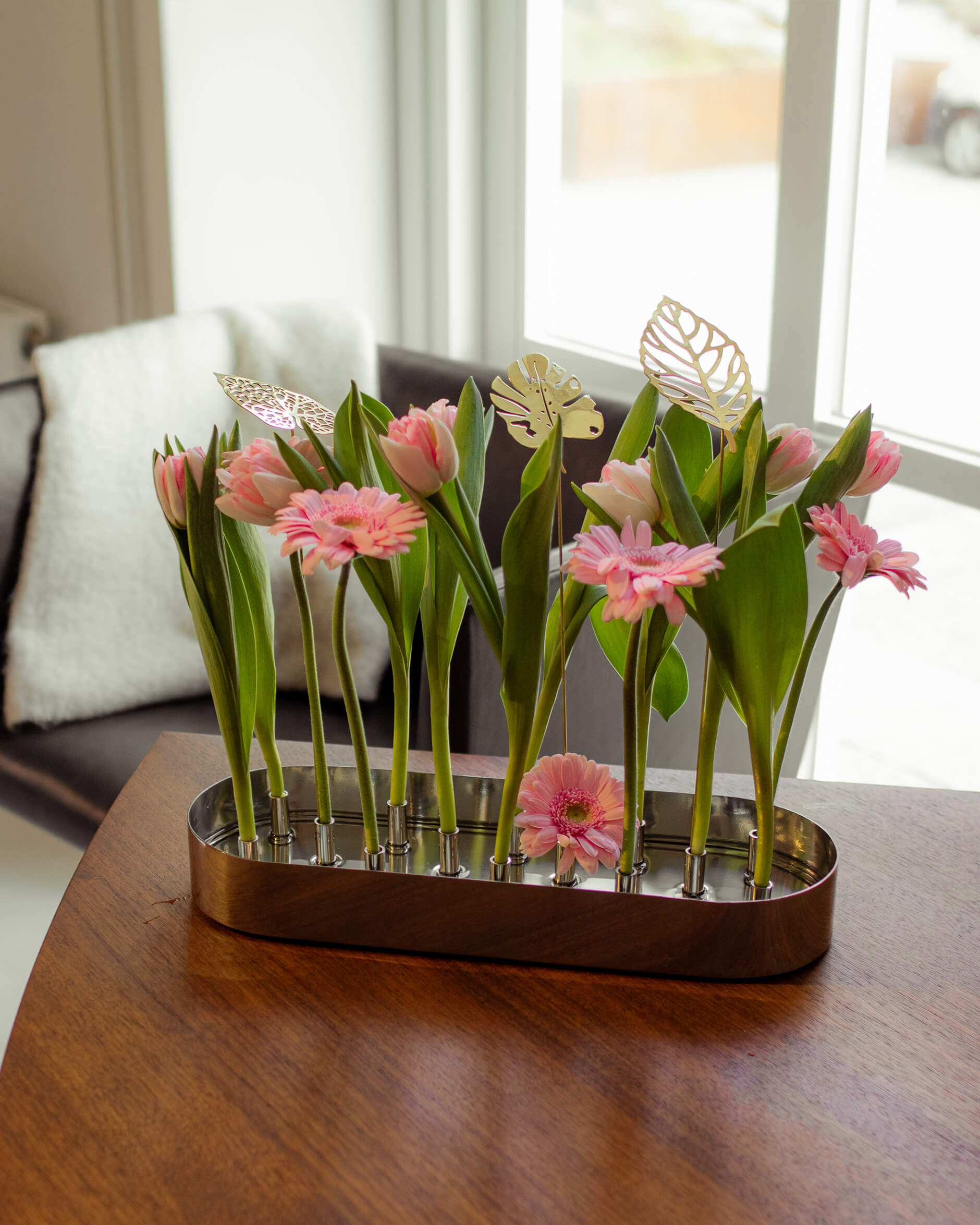 Wood löv dekoration mässing 2-pack