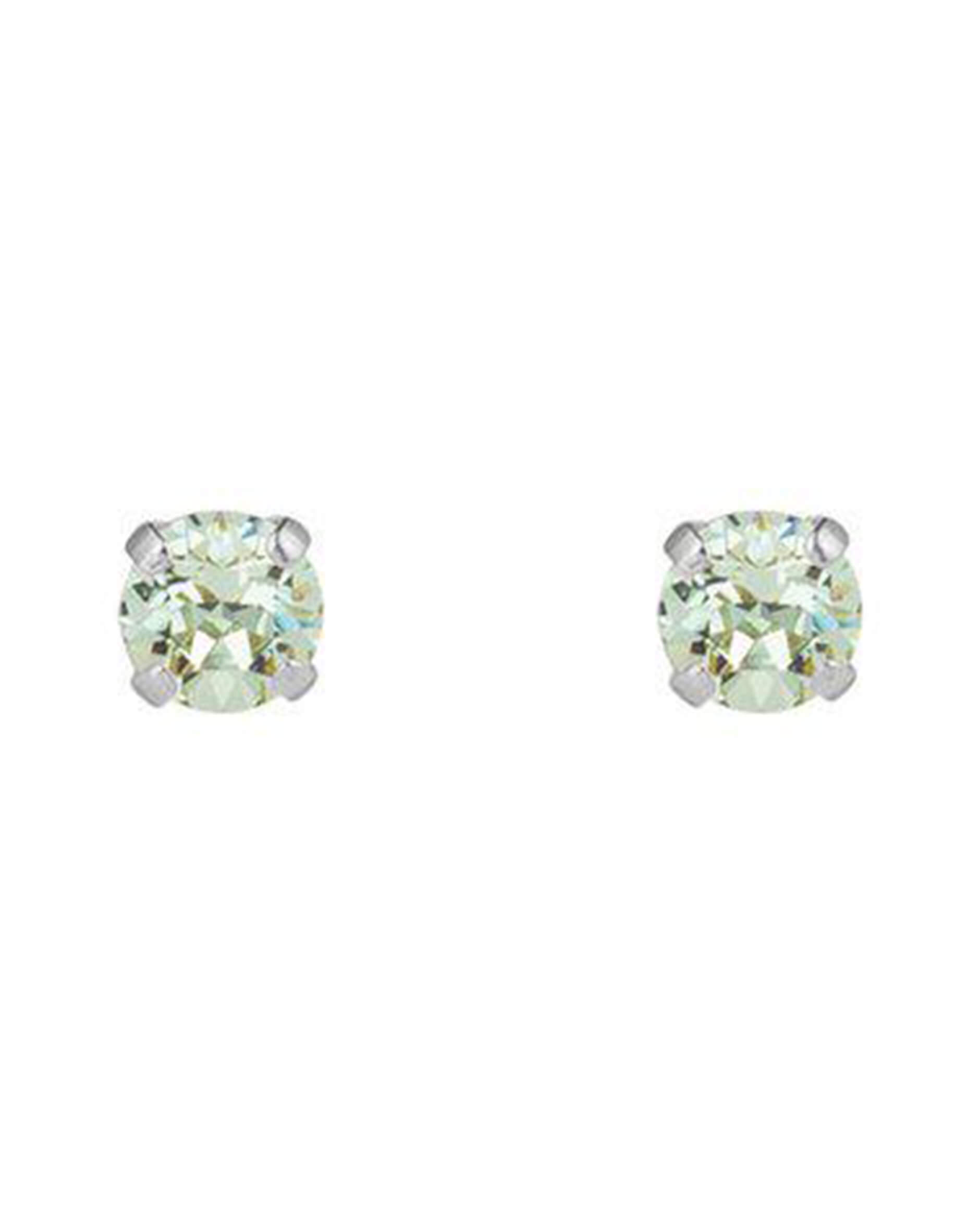 Mini stud earrings chrysolite rhodium