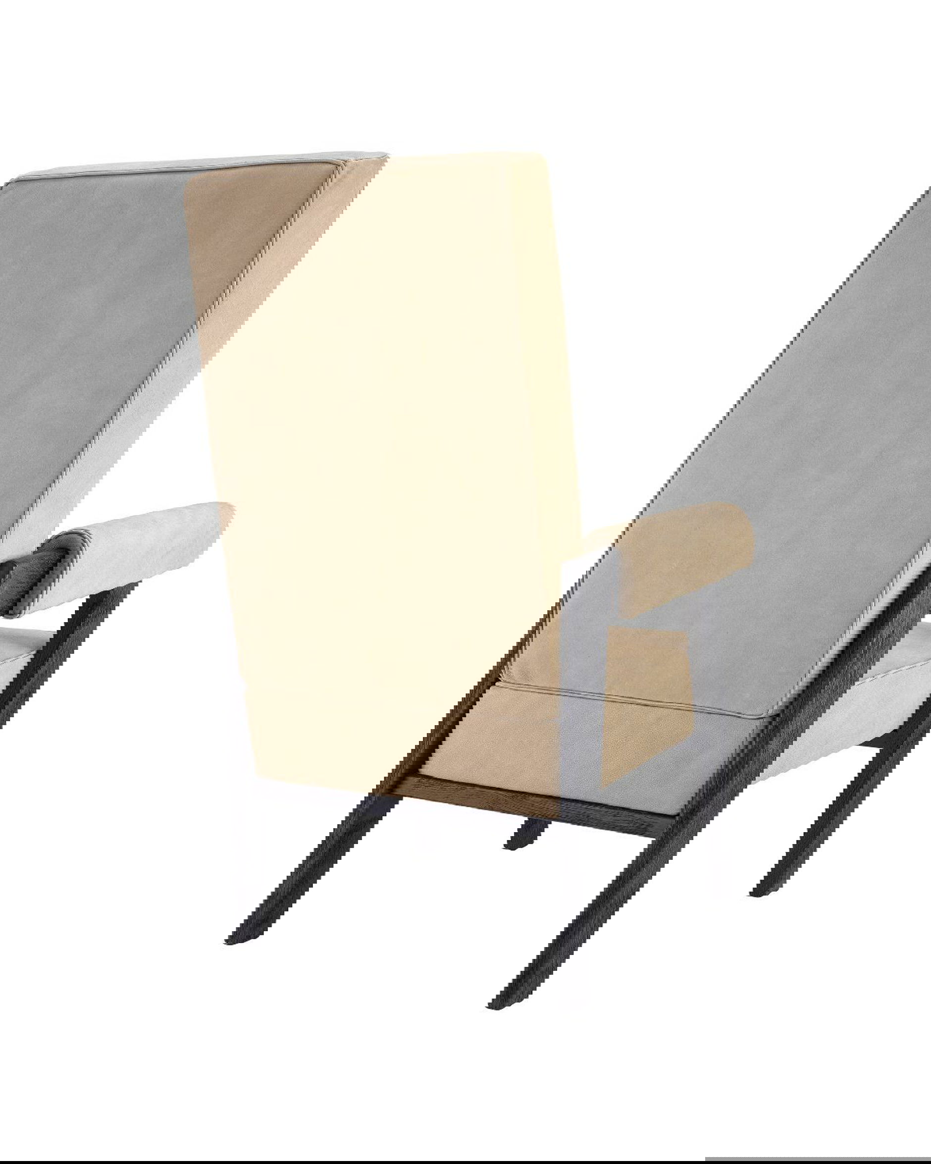 Milo skinnfåtölj beige nubuck hög