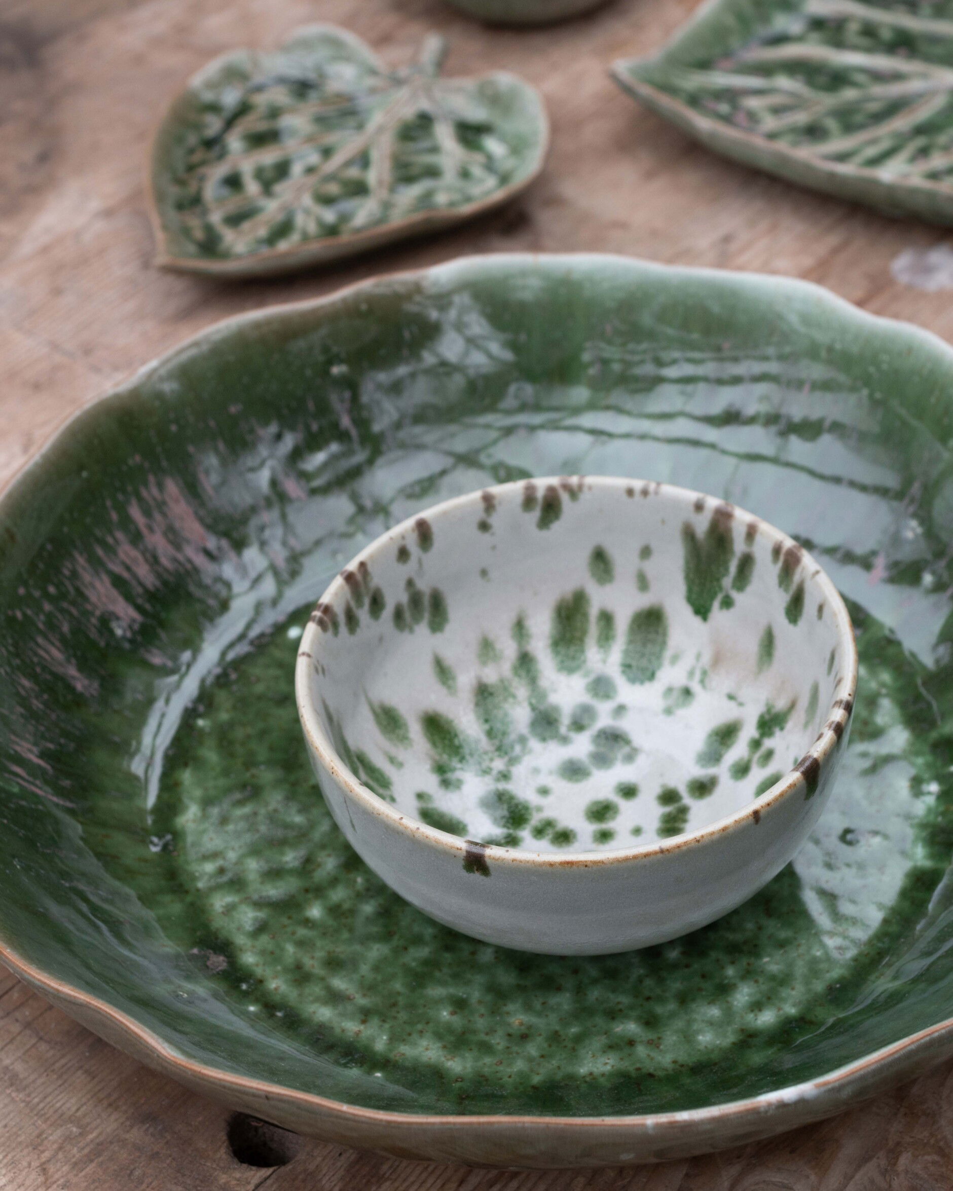 Manda schaal groen gemêleerd