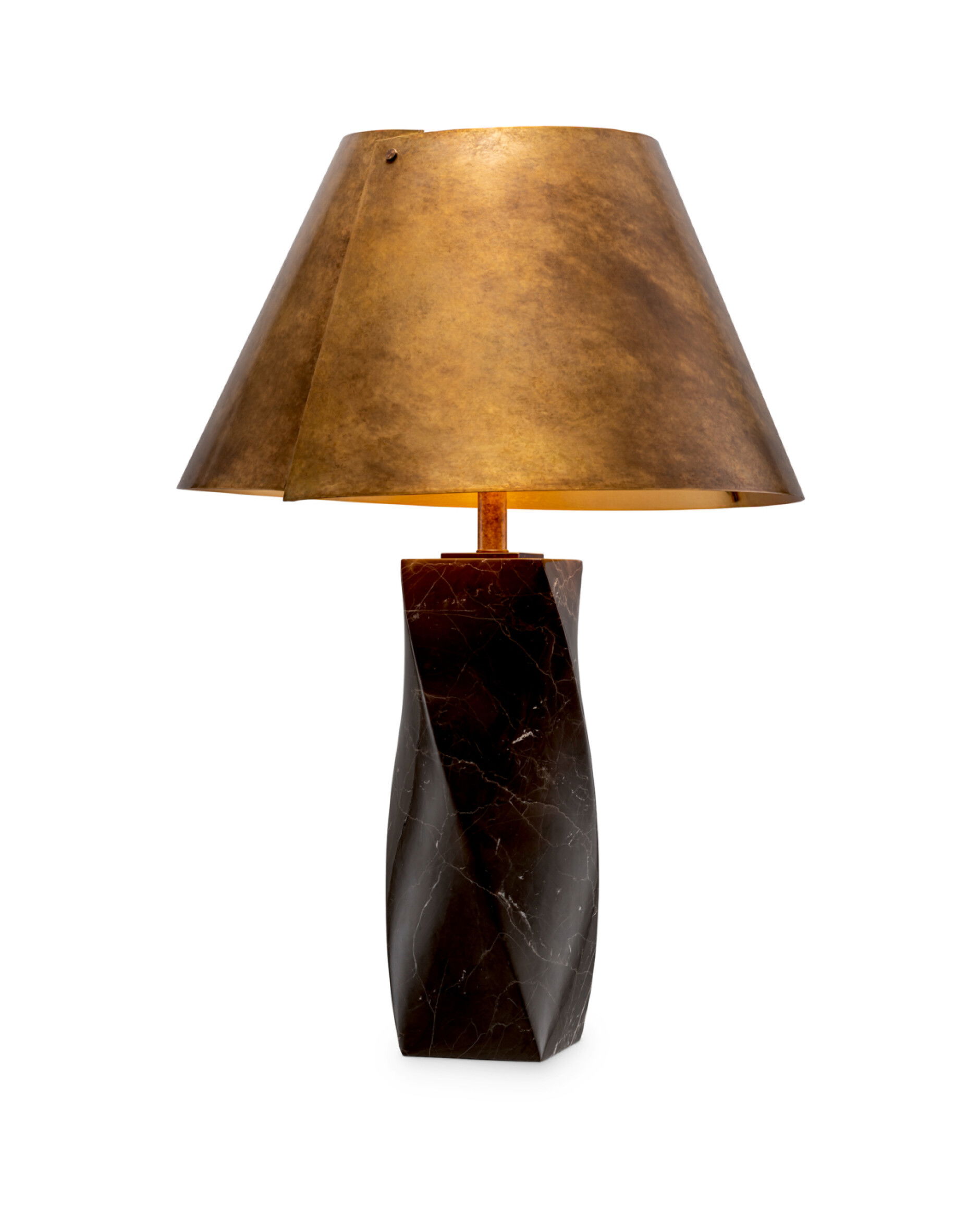 Camelia bordslampa antik mässing / svart