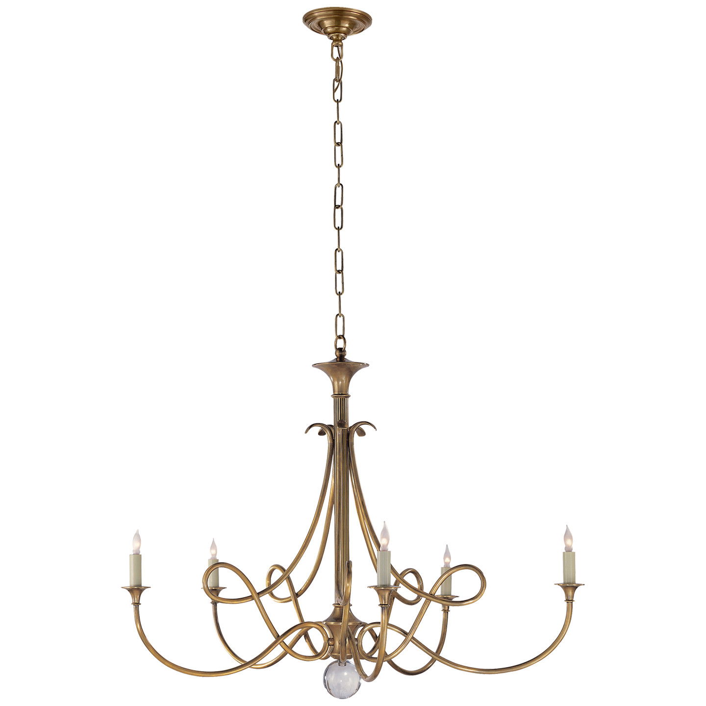 Large Double Twist Chandelier Antique Brass OUTLET