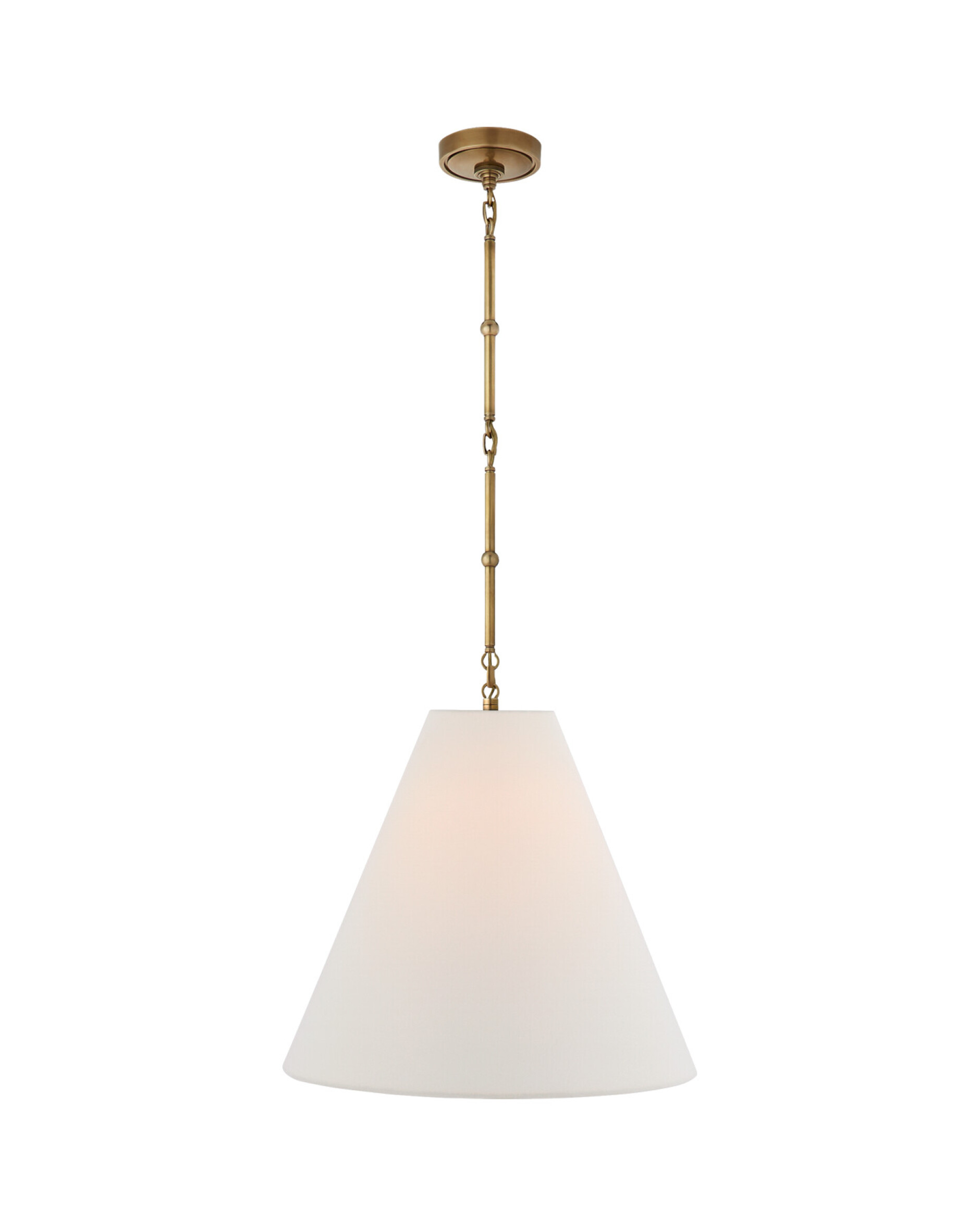 Goodman Hanging Light Antique Brass/Linen M