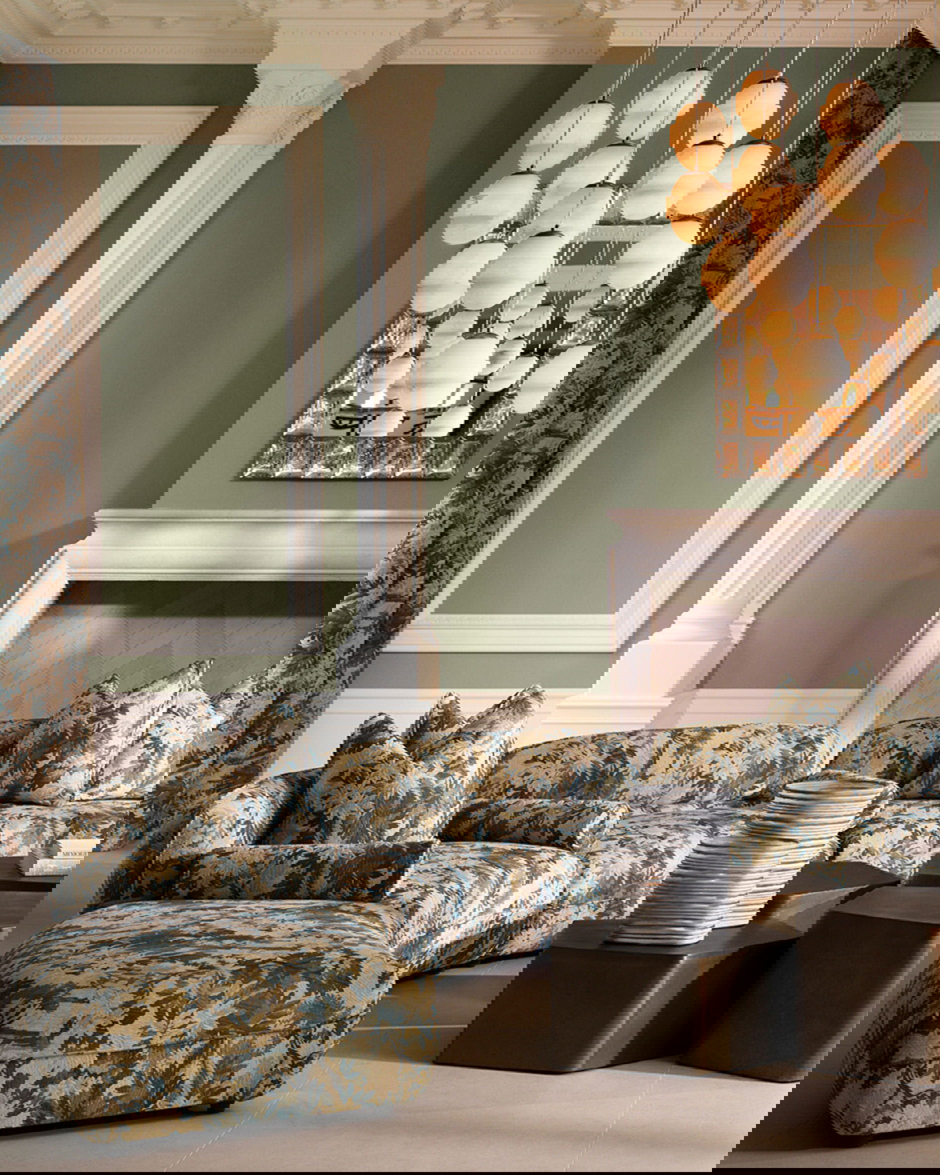 Grand Avenue bankmodule ottoman groen