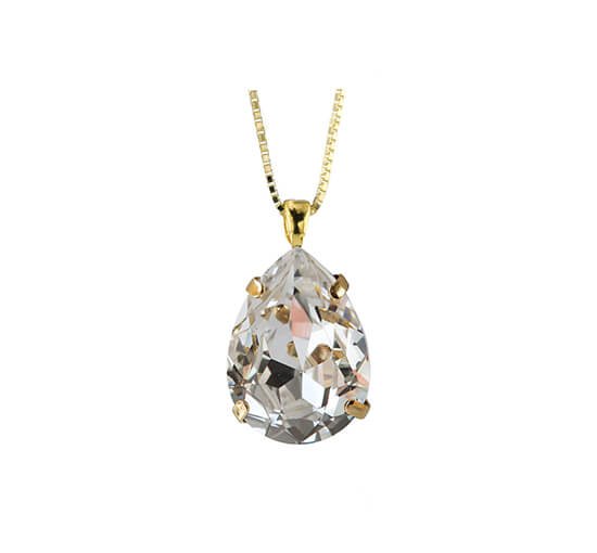 Gold - Classic Drop Necklace Crystal