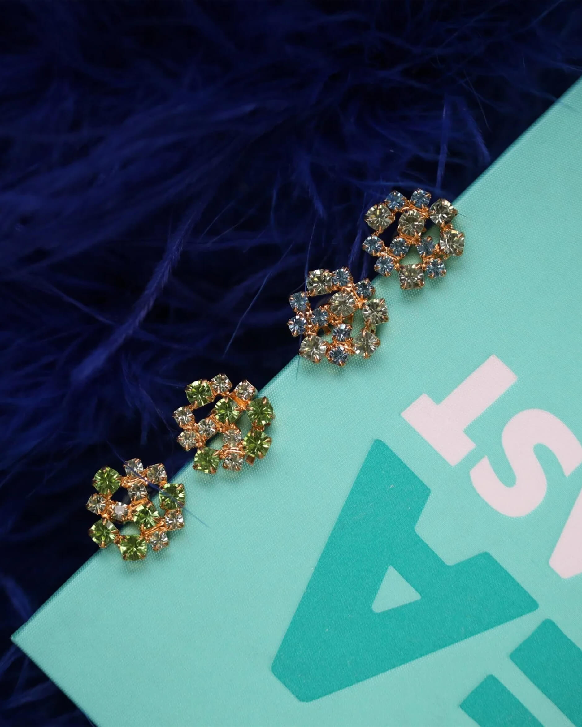 Kassandra earrings blue combo rhodium