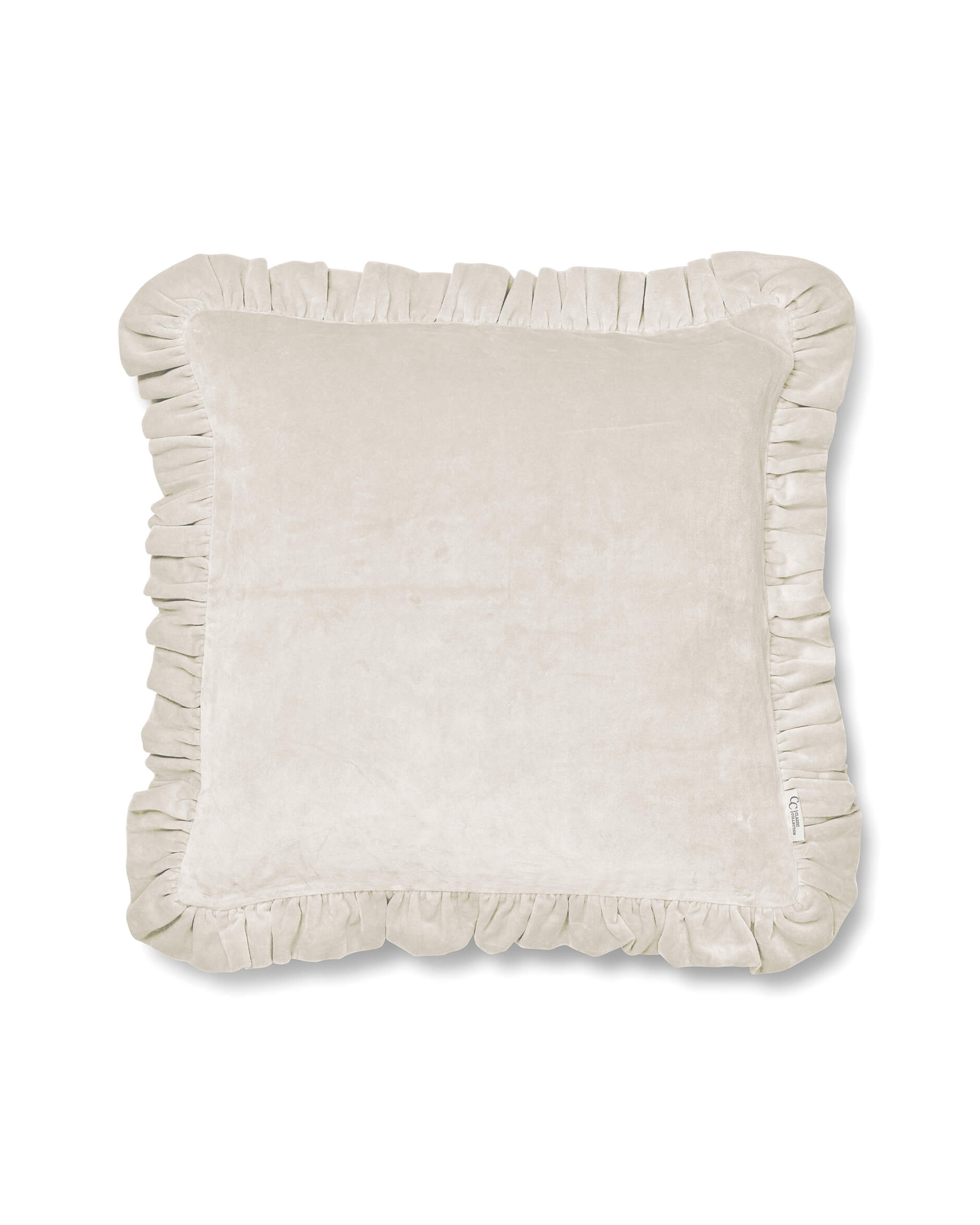 Frilled kuddfodral off-white