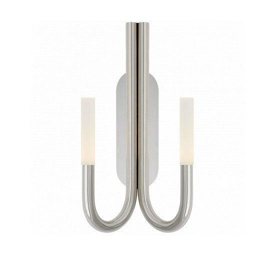 null - Rousseau Double Wall Sconce Polished Nickel