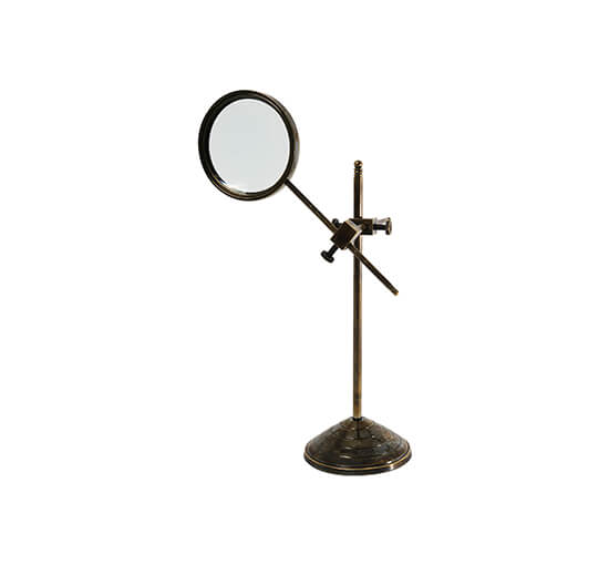 Förstoringsglas med stativ brons