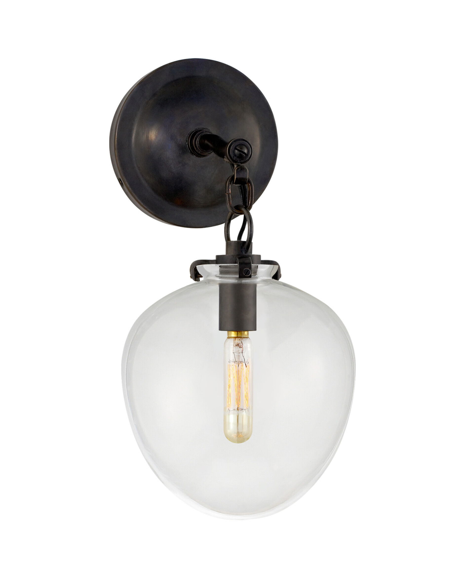 Katie Acorn Sconce Bronze/Clear Glass