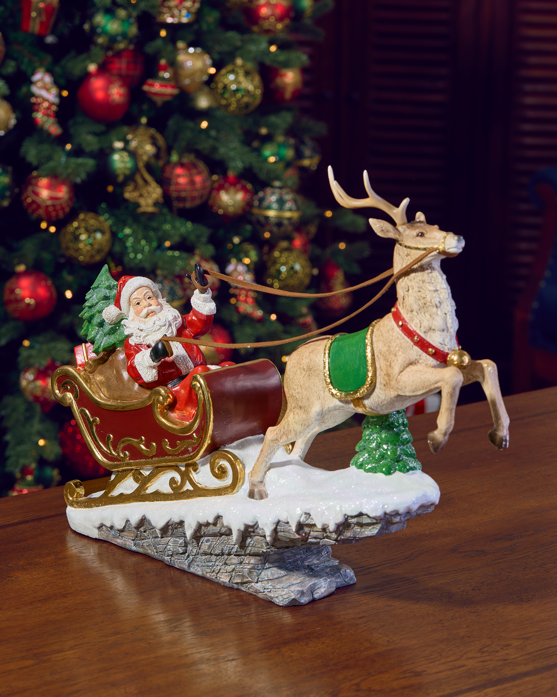 Santa in sleigh decoration