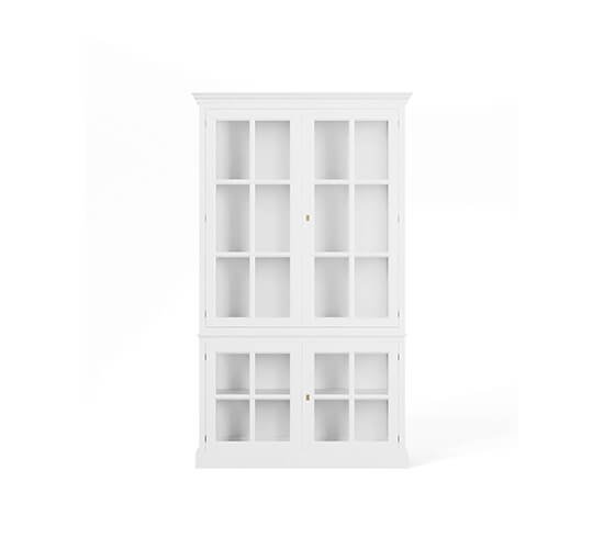 Classic White - Seethrough Display Cabinet Modern Black / Classic White