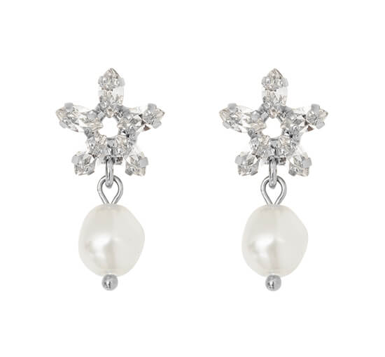 Emmy örhängen pearl/crystal rhodium