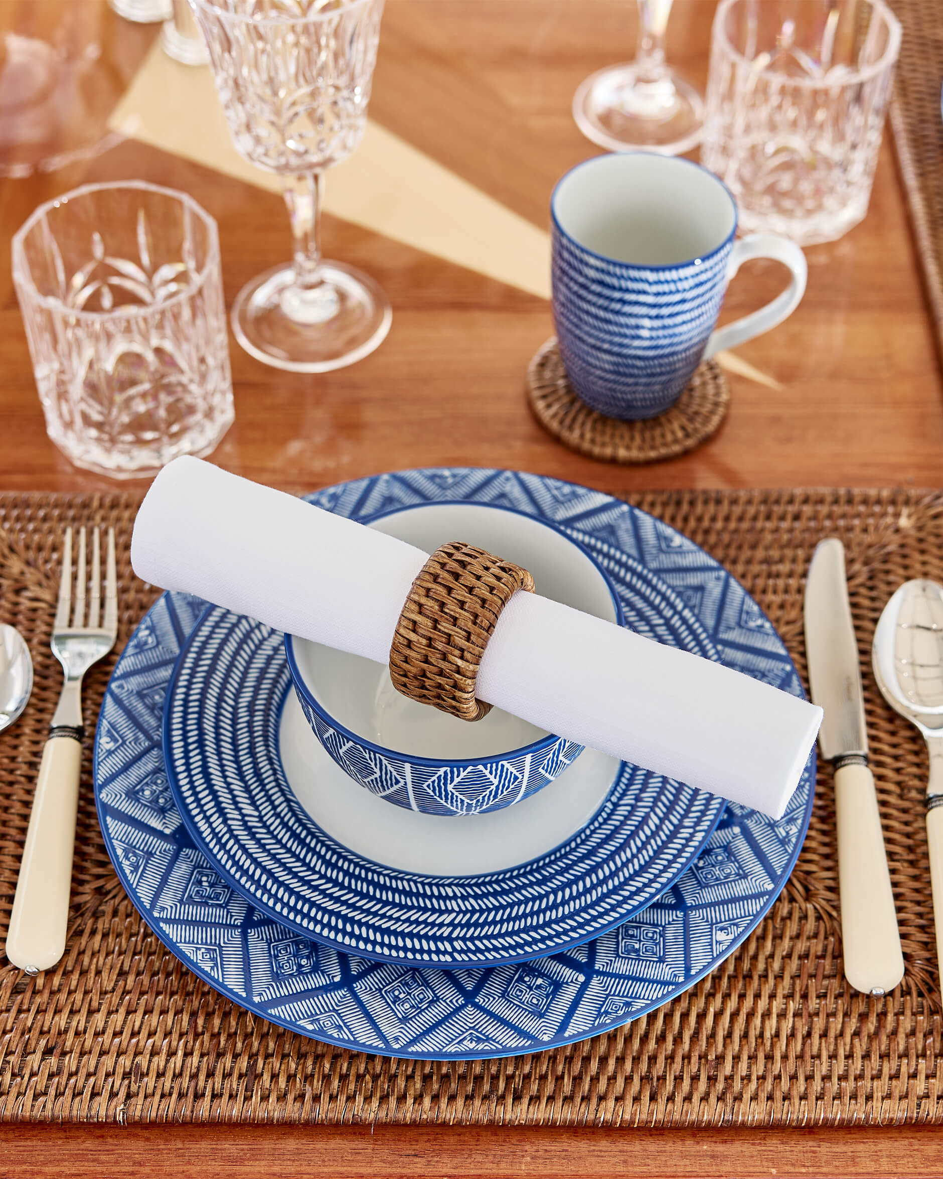 Capri Azzurra tallrikar blå/vit 6-pack