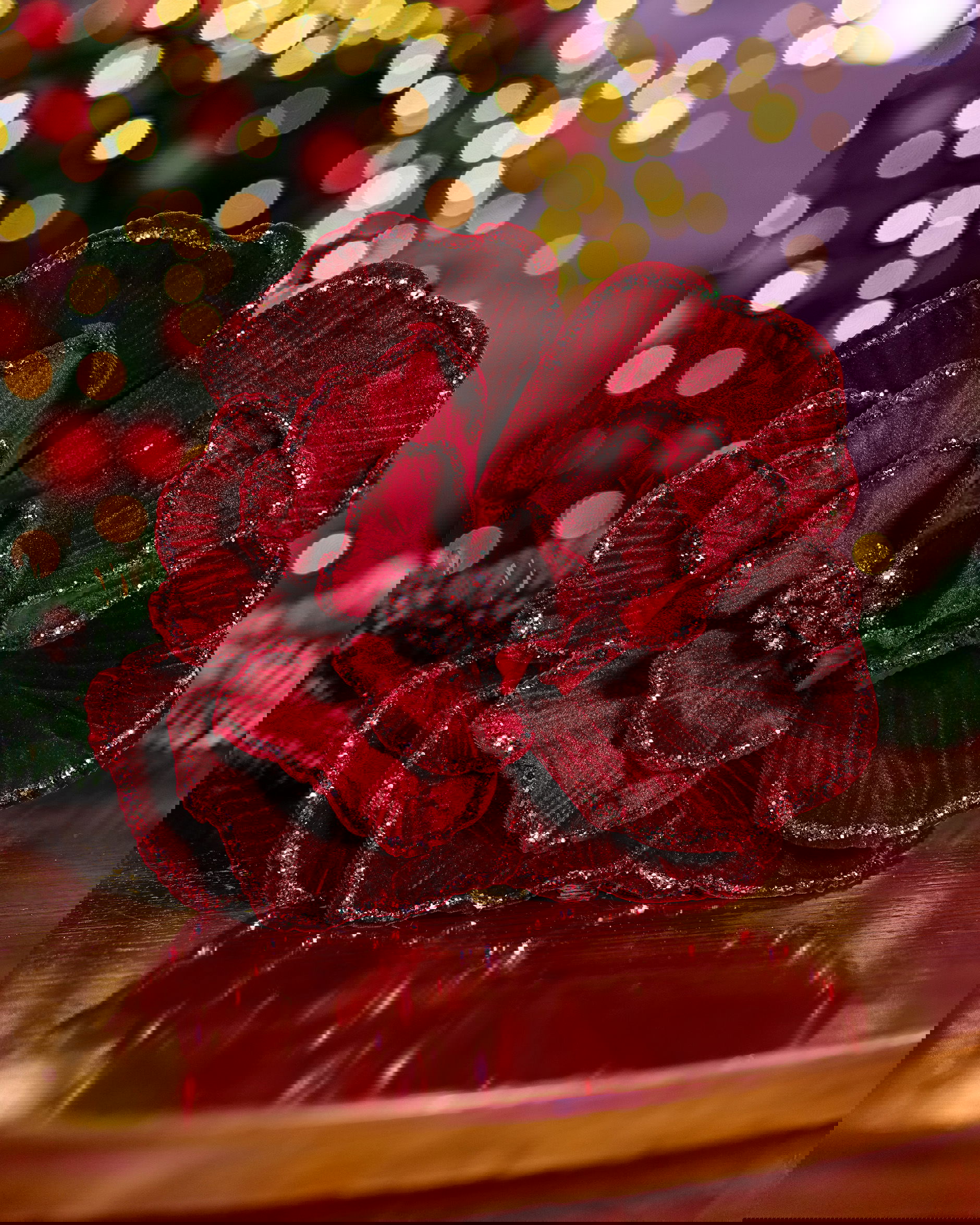 Amira bloem kerstdecoratie rood