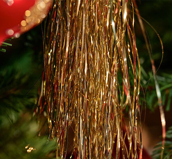 null - Lametta Christmas Tree Decoration Gold