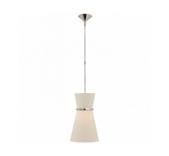 Polished Nickel - Clarkson Small Single Pendant Antique Brass