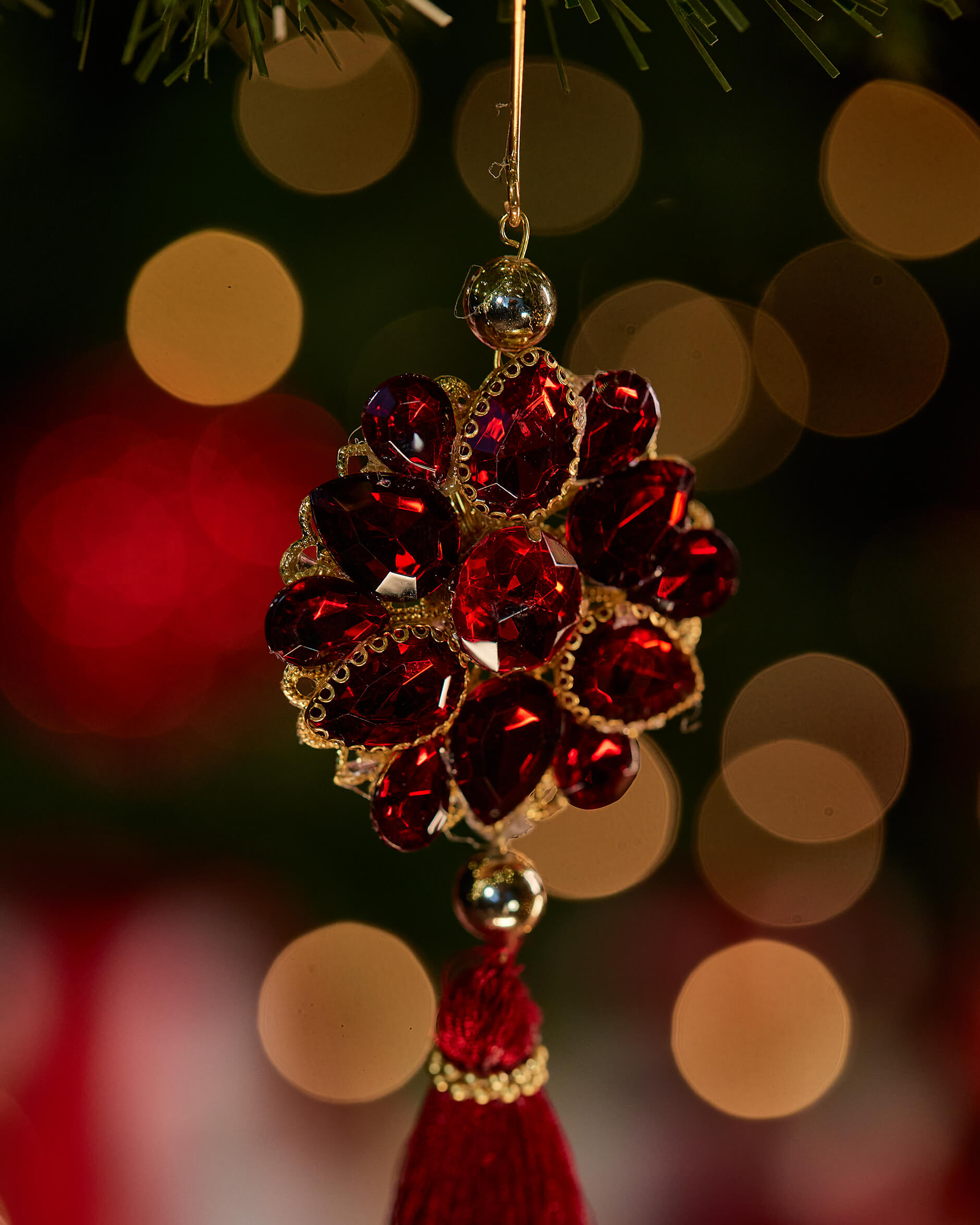 Beaumont tassel juldekoration röd